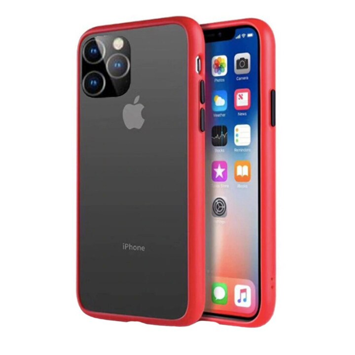 Husa mata cu bumper din silicon pentru iPhone 11 Pro Red