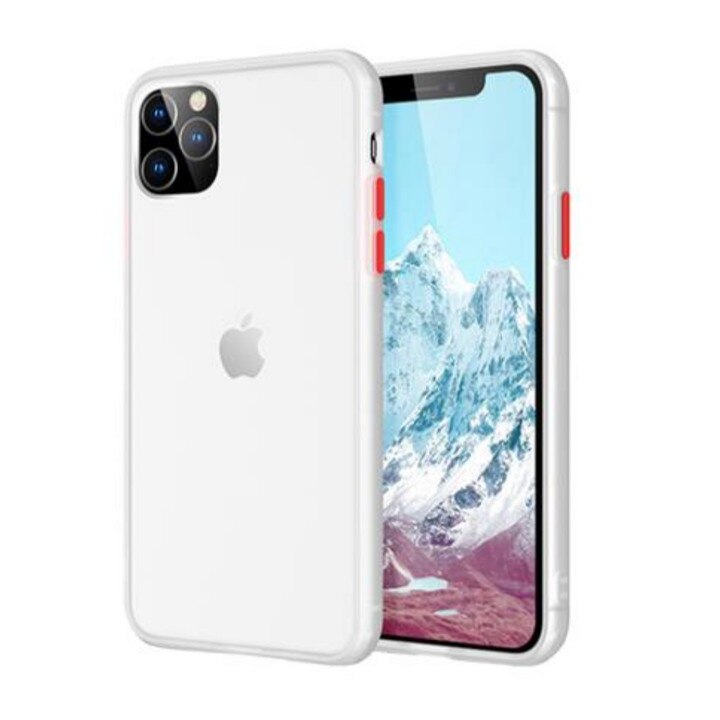 Husa mata cu bumper din silicon pentru iPhone 11 Pro White