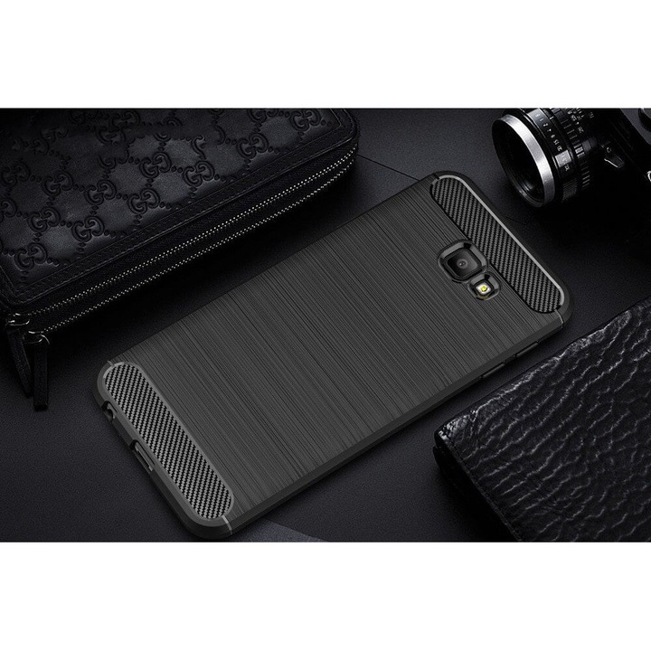 Husa pentru Samsung J4 Plus 2018 J415, Carbon Flexibil, Negru