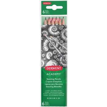 Set 6 creioane Grafit 2H-3B Derwent Academy™, blister Set 6 creioane Grafit 2H-3B Derwent Academy™, blister