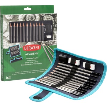 Set cadou penar cu 12 Creioane Grafit Derwent Academy™, calitate superioara 6B-5H, pentru artisti aspiranti, contine si ascutitoare și guma sters Set cadou penar cu 12 Creioane Grafit Derwent Academy™, calitate superioara 6B-5H, pentru artisti aspiranti, contine si ascutitoare și guma sters
