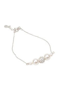 Bratara argint, cu perle si margea Shamballa Bratara argint, cu perle si margea Shamballa