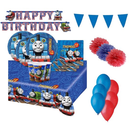 Set 150 accesorii petrecere, Procos, Locomotiva Thomas, Hartie, Multicolor