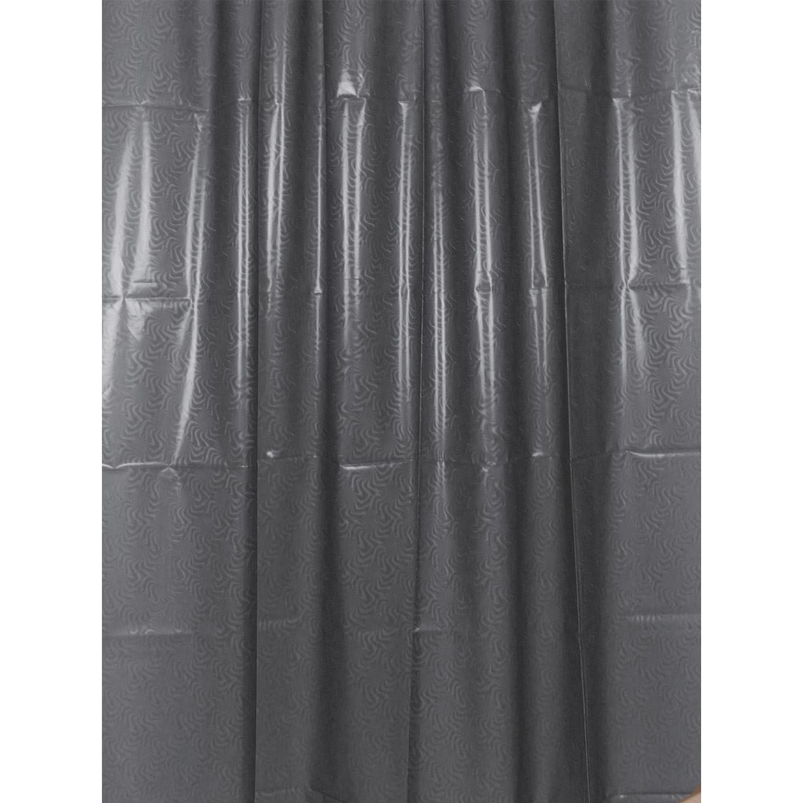 Perdea pentru baie, gri cu model, material poliester, dimensiune 180 x 180 cm