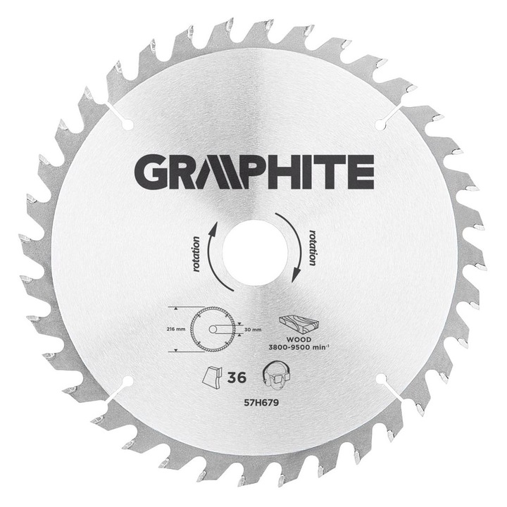 GRAPHITE Körfűrészlap, 216x30 z36 57H679