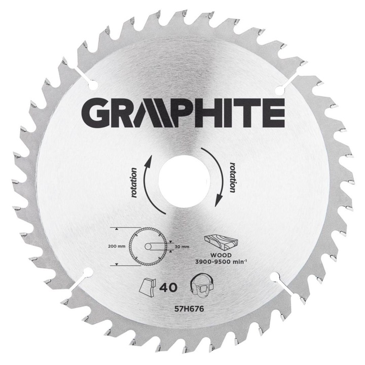 Panza fierastrau circular, Graphite, 200 x 30 mm, Argintiu