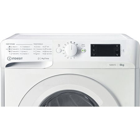 Masina de spalat rufe Slim Indesit MTWSE61252WEE, 6kg, 1200 RPM, Clasa A+++, MyTime, Fast Cycles, Alb