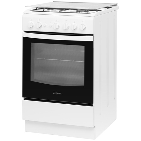Aragaz Indesit IS5G1PMWE, 4 arzatoare, Gaz, Aprindere electrica, Capac de sticla, 50 cm, Alb