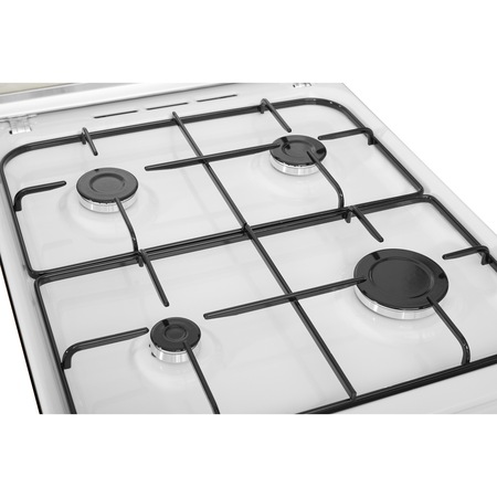 Aragaz Indesit IS5G1PMWE, 4 arzatoare, Gaz, Aprindere electrica, Capac de sticla, 50 cm, Alb