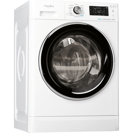 Masina de spalat rufe Whirlpool FFD8448BCVEE, 8kg, 1400 RPM, Clasa A+++, Tehnologia al-6lea Simt, Motor Inverter, FreshCare+, Steam Refresh, Steam Hygiene, Display LCD, Alb