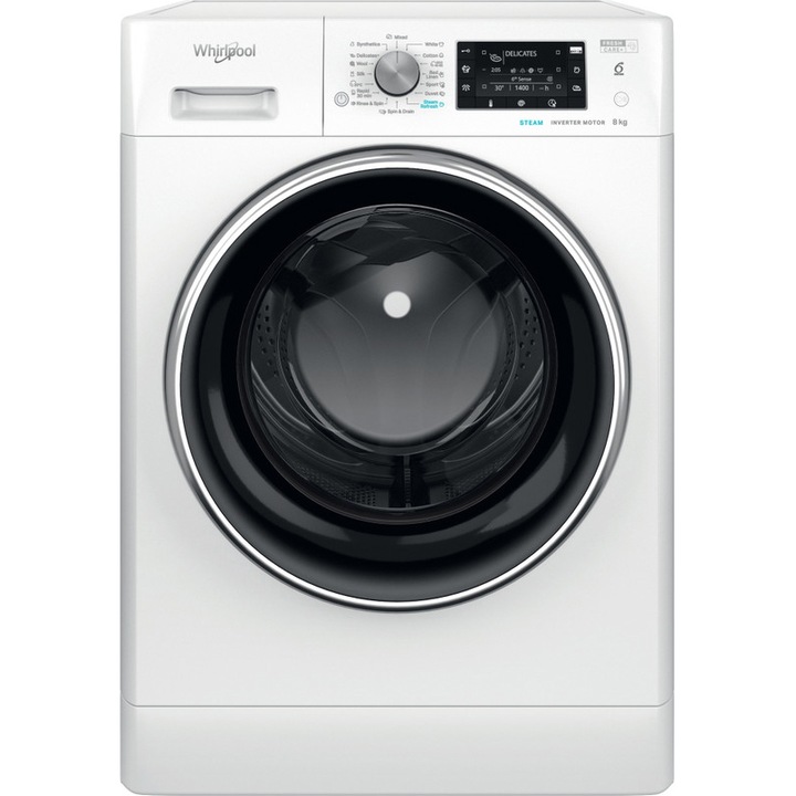 Whirlpool FFD 8448 BCV EE elöltöltős mosógép, 8kg, 1400 fordulat/perc, C energiaosztály, fehér