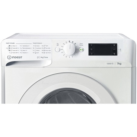 Masina de spalat rufe Indesit MTWE71252WEE, 7kg, 1200 rpm, Clasa E, MyTime, Fast Cycles, Alb