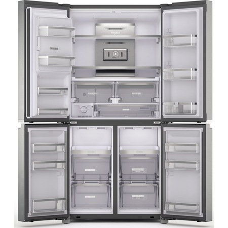 Side by Side Whirlpool WQ9IMO1L, 554 l, Full No Frost, Clasa A+, Flexy Freeze, Ice dispencer, Inox