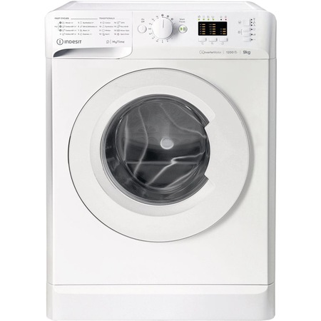 Masina de spalat rufe Indesit MTWA91283WEE, 9kg, 1200 RPM, Clasa D, Motor Inverter, Display LED+, MyTime, Fast Cycles, Alb