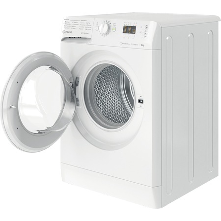 Masina de spalat rufe Indesit MTWA91283WEE, 9kg, 1200 RPM, Clasa D, Motor Inverter, Display LED+, MyTime, Fast Cycles, Alb