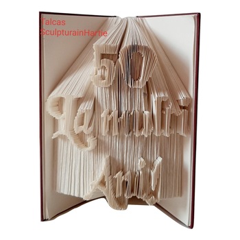 Carte Sculptata- 50 La multi ani, Visiniu, 20x15 cm Carte Sculptata- 50 La multi ani, Visiniu, 20x15 cm
