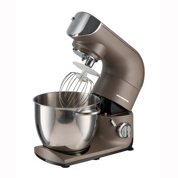Robot de bucatarie Heinner Calypso 1500 HPM-L1500DC, 1500W, bol inox 5.5L, 6 viteze + Pulse, angrenaje metalice, tel din inox, paleta si carlig din aluminiu turnat, accesoriu masina de tocat inclus, iesire pentru accesoriu blender, Auriu Robot de bucatarie Heinner Calypso 1500 HPM-L1500DC, 1500W, bol inox 5.5L, 6 viteze + Pulse, angrenaje metalice, tel din inox, paleta si carlig din aluminiu turnat, accesoriu masina de tocat inclus, iesire pentru accesoriu blender, Auriu