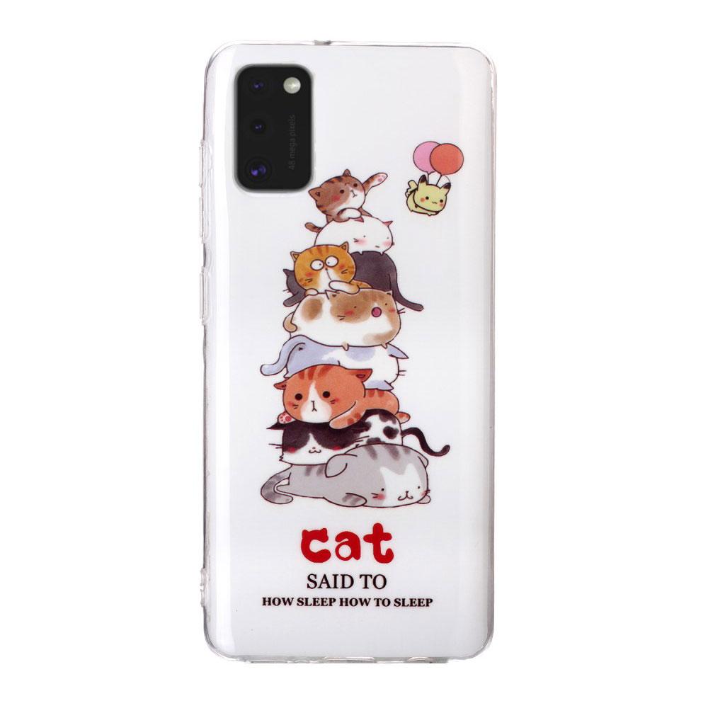 Husa Samsung Galaxy A41 model Pile of Cats, Fosforescenta, Antisoc, Viceversa Multicolor