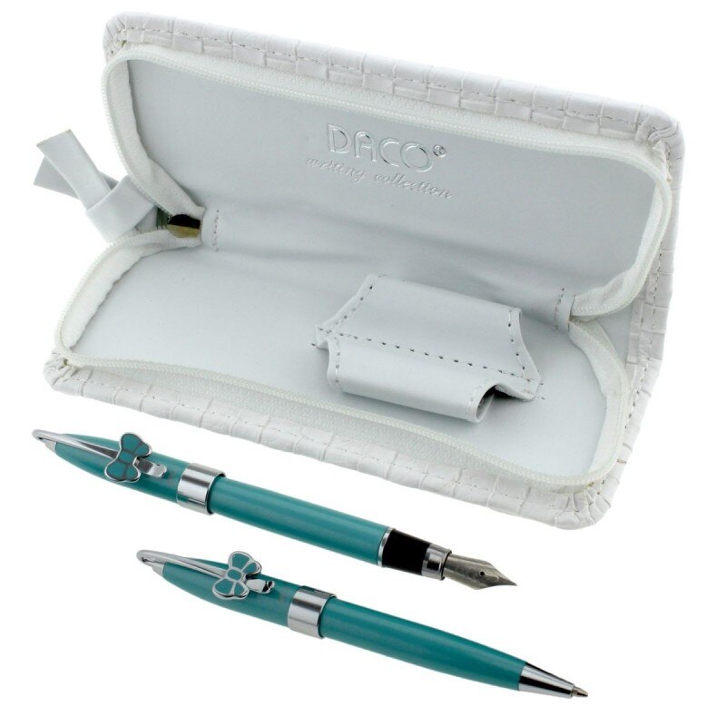 Set pix si stilou, Daco, Albastru/Argintiu, SE265A