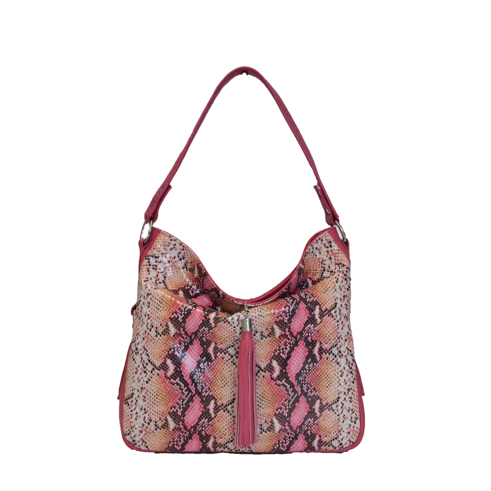 Geanta dama,Zea,fuxia sarpe,32x10x28
