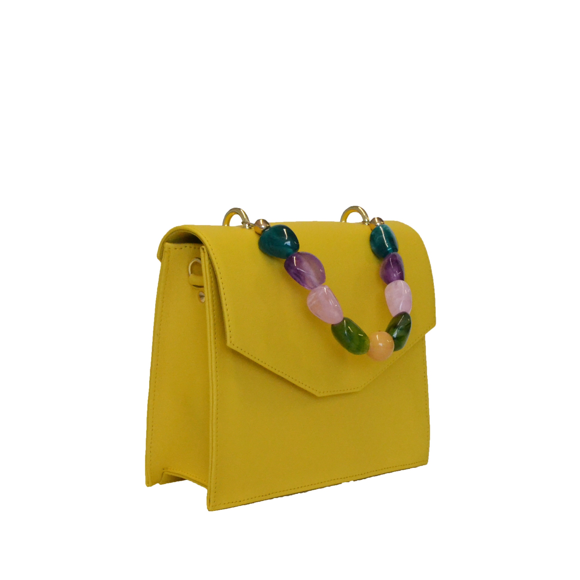 Geanta dama,Zea,galbena perle,23x8x21