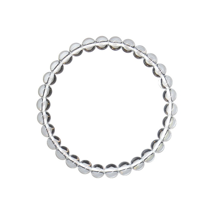 Гривна от скален кварц - 6 мм сфери - полускъпоценни кристали, унисекс, е-кристали