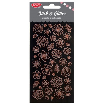 Abtibilduri DACO Lipeste si Sclipeste, Model Flori, 41 Buc/Set, Multicolor Abtibilduri DACO Lipeste si Sclipeste, Model Flori, 41 Buc/Set, Multicolor