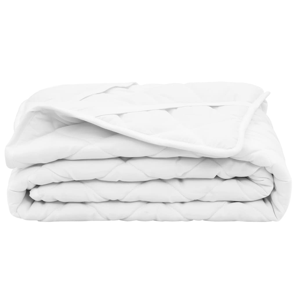 Protectie pentru saltea matlasata subtire, vidaXL, Fibra, 90 x 200 cm, Alb