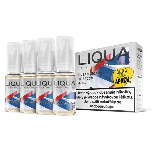 Set 4 x Lichid pentru Tigara Electronica Liqua Elements, 10ml, Cuban Cigar, 6 mg/ml