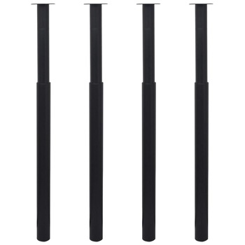 Set 4 picioare de masa, telescopice, vidaXL, Metal, 710 mm-1100 mm, Negru Set 4 picioare de masa, telescopice, vidaXL, Metal, 710 mm-1100 mm, Negru