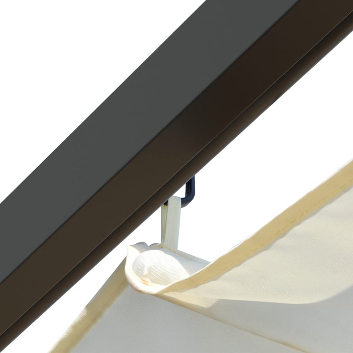 Pergola cu acoperis retractabil vidaXL, alb crem, 3 x 3 m, otel