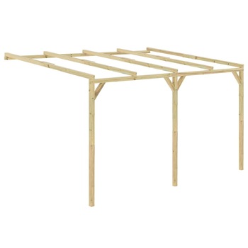Pergola de perete din lemn, vidaXL, Lemn, 4 x 3 x 2.1 m, Maro Pergola de perete din lemn, vidaXL, Lemn, 4 x 3 x 2.1 m, Maro