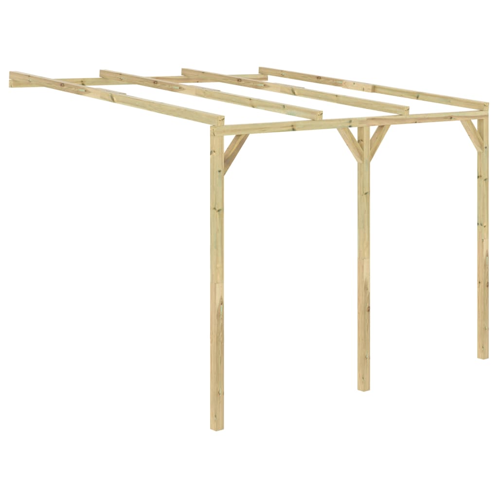 Pergola de perete din lemn, vidaXL, Lemn, 3 x 3 x 2,1 m, Maro