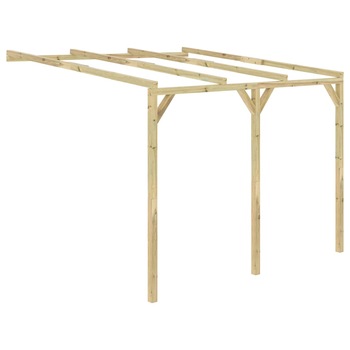 Pergola de perete din lemn, vidaXL, Lemn, 3 x 3 x 2,1 m, Maro Pergola de perete din lemn, vidaXL, Lemn, 3 x 3 x 2,1 m, Maro