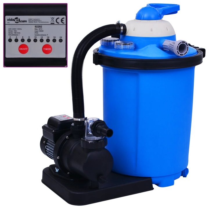 Pompa filtru cu nisip vidaXL, Plastic, 460 x 640 x 690 mm, Albastru