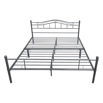 Pat rama metalica Florenz140 cu saltea, en.casa, 200 x 140 cm, otel, gri inchis mat, dublu, design vintage Pat rama metalica Florenz140 cu saltea, en.casa, 200 x 140 cm, otel, gri inchis mat, dublu, design vintage