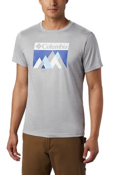 Columbia, Tricou cu imprimeu logo pentru drumetii Zero Rules™, Gri/Albastru