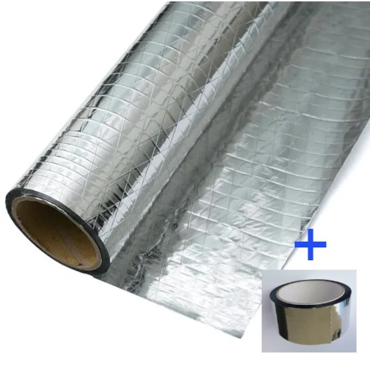 Reflex ALU-PZ hálóerősített hőtükör fólia, 25 m2 (tél) + Hőtükrös ragasztószalag
