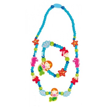 Set colier si bratara din lemn Woodyland, albastru Set colier si bratara din lemn Woodyland, albastru