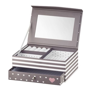 Cutie de bijuterii cu oglinda si sertar, Ambition, 20x14x8cm classic Look Cutie de bijuterii cu oglinda si sertar, Ambition, 20x14x8cm classic Look