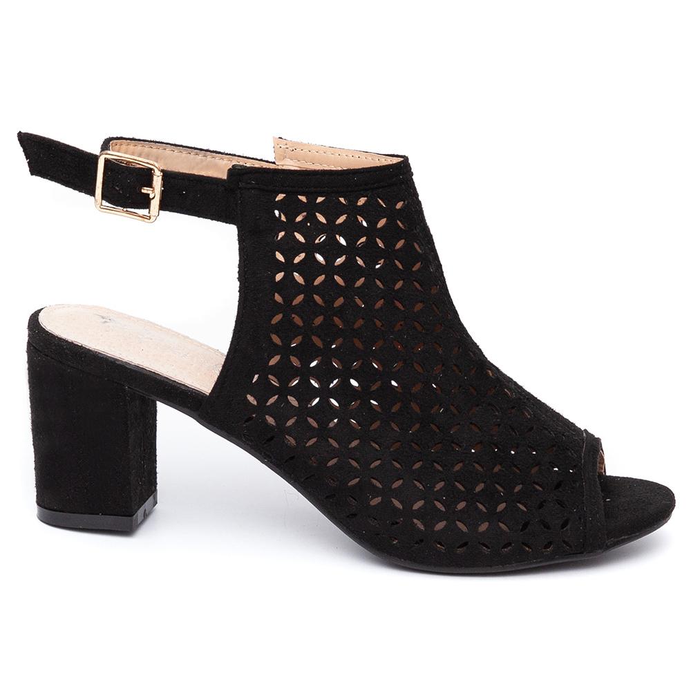 Sandale dama Tatyana cu toc mediu, Negru, Negru