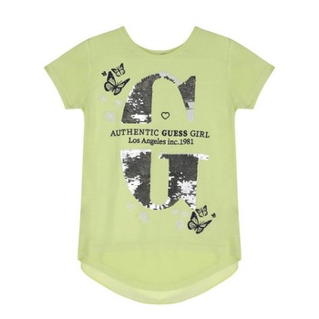 Tricou fete Guess cu paiete si fluturi, Verde Tricou fete Guess cu paiete si fluturi, Verde