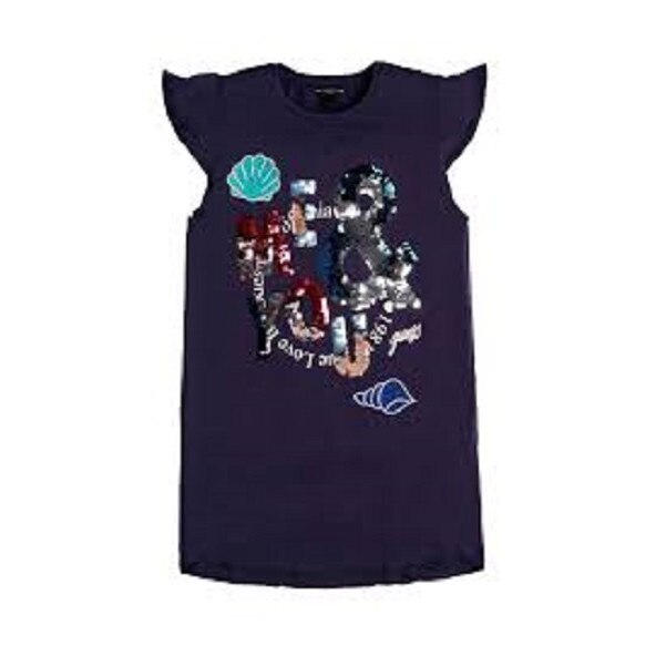 Tricou fete Guess cu paiete, Bleumarin