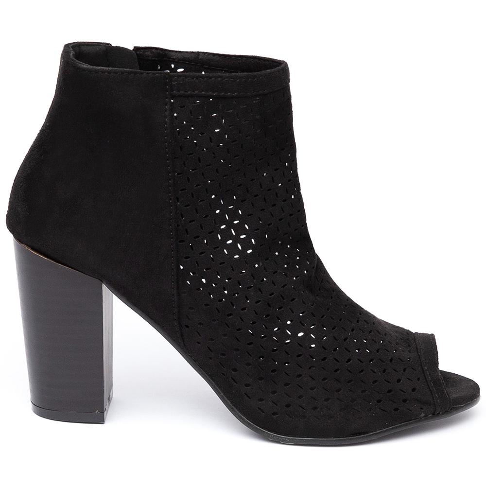Sandale dama Tiffani cu fermoar lateral, Negru, Negru