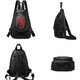 Rucsac dama, E-LY GT367, negru, cu imprimeu rosu