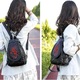 Rucsac dama, E-LY GT367, negru, cu imprimeu rosu
