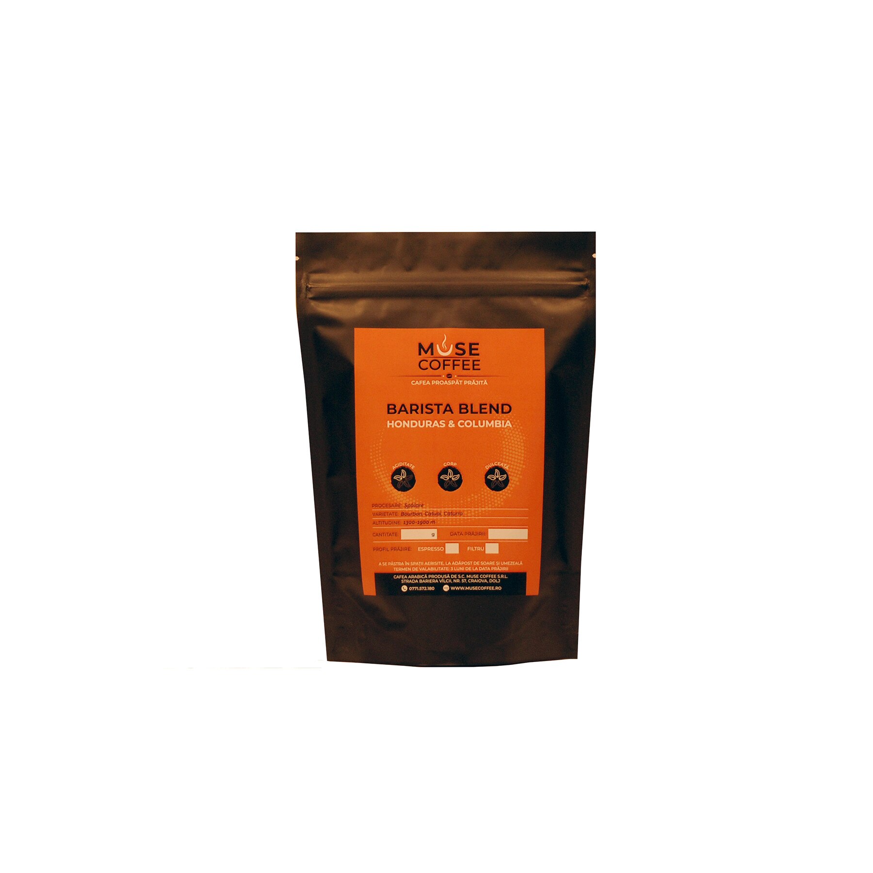 Cafea boabe proaspat prajita Muse Coffee, Barista Blend, 250g, Espresso