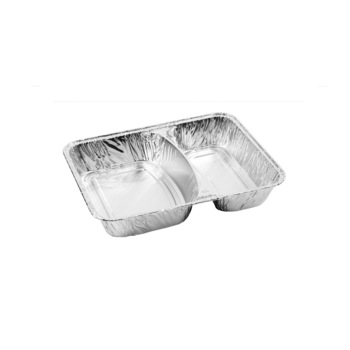 Caserole aluminiu meniu 2 compartimente, 580/400cc, tip margine G, 100 buc Caserole aluminiu meniu 2 compartimente, 580/400cc, tip margine G, 100 buc