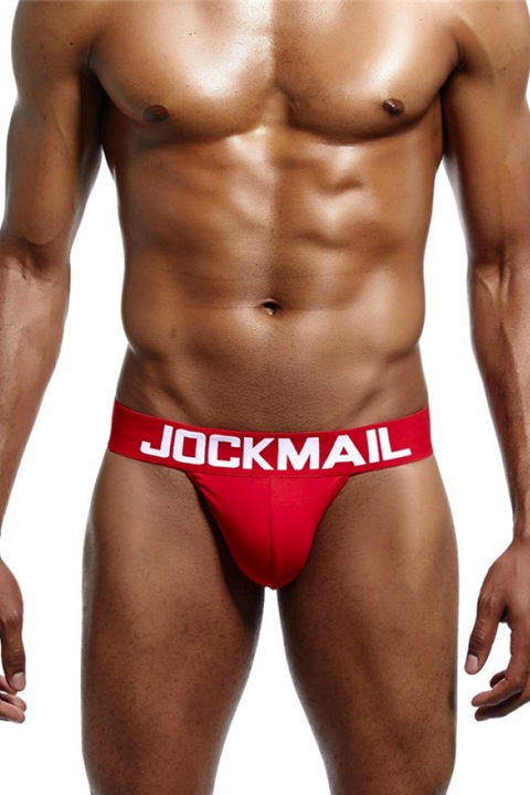 Chiloti Barbati Jockstrap JockMail Suspensor Push Up Open side, Rosu