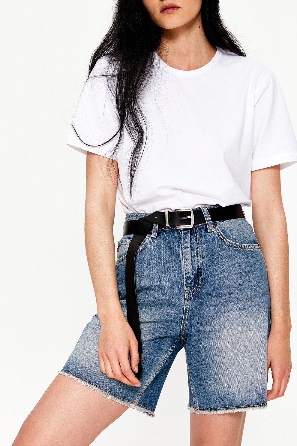 Big Star, Pantaloni scurti din denim cu talie inalta Dakota 329, Albastru